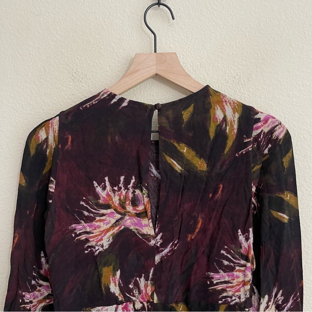 Midi Dress in Deep Plum Floral - Picture 14 of 15